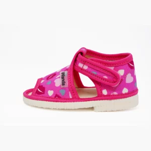 Detské ružové papuče so srdiečkami Wanda Eliška