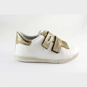 Celoročné bielo-zlaté kožené topánky Wanda