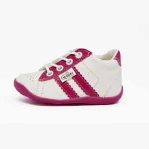 Wanda - Detská obuv na prvé kroky bielo-červené